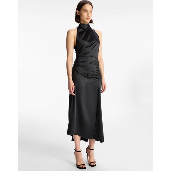 A.L.C.'s Signature Collection Inez satin midi Dress black size 10 NEW - Picture 3 of 10